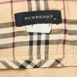 Burberry Beige Cotton Jacquard Mini Wrap Skirt L