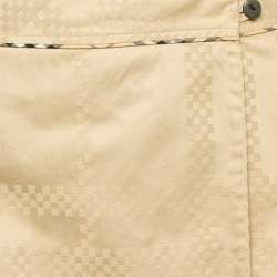Burberry Beige Cotton Jacquard Mini Wrap Skirt L