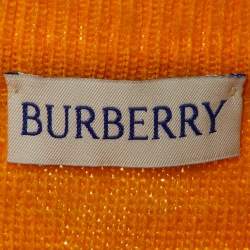 Burberry Yellow Wool Check Plaid Midi Skirt M