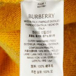 Burberry Yellow Wool Check Plaid Midi Skirt M