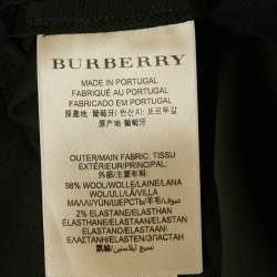 Burberry Black Wool Regular Fit Trousers S