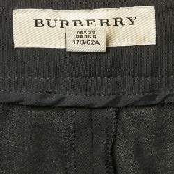Burberry Black Wool Regular Fit Trousers S