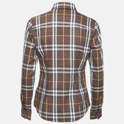 Burberry Brown Checks Cotton Long Sleeve Shirt S