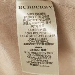 Burberry Beige Chiffon Plisse Short Sleeve Top M