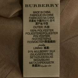 Burberry Beige Chiffon Plisse Short Sleeve Top M