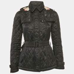 Burberry Black Nylon Quilted Jacket XS
