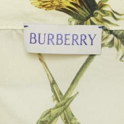 Pre Owned Burberry Yellow Dandelion-Print Silk Pyjama Shirt XS