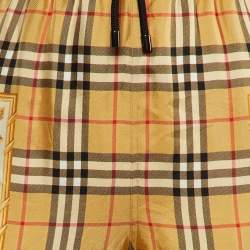 Burberry Beige Printed Nova Check Silk Joggers M