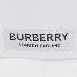 Burberry White Logo Print Cotton Oversized Shirt XS