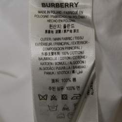 Burberry White Logo Print Cotton Oversized Shirt XS