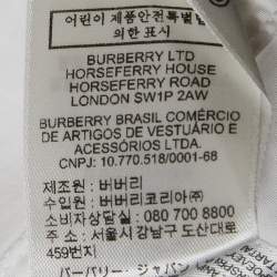 Burberry White Logo Print Cotton Oversized Shirt XS