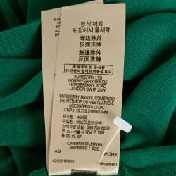 Pre Owned Burberry Green Checks Collar Cotton Pique T-Shirt M