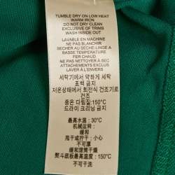 Pre Owned Burberry Green Checks Collar Cotton Pique T-Shirt M