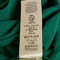 Pre Owned Burberry Green Checks Collar Cotton Pique T-Shirt M