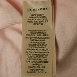 Burberry Pink Checks Collar Pique Polo T-Shirt S
