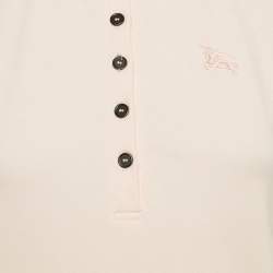 Burberry Pink Checks Collar Pique Polo T-Shirt S