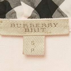 Burberry Pink Checks Collar Pique Polo T-Shirt S