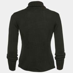 Pre Owned Burberry Black Merino Wool Knit Turtleneck Sweater XS