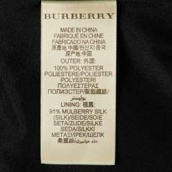 Burberry Black Crepe Plisse Zip Front Top S