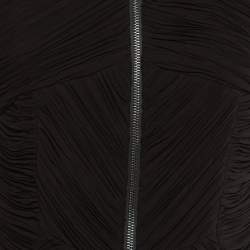 Burberry Black Crepe Plisse Zip Front Top S