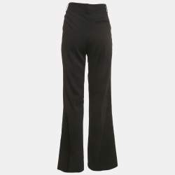 Burberry Black Wool Crepe Flared Trousers M