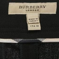 Burberry Black Wool Crepe Flared Trousers M