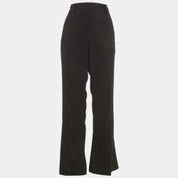 Burberry Black Wool Crepe Flared Trousers M