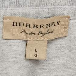 Burberry Grey Cotton Pique Polo T-Shirt L
