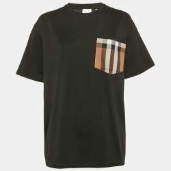 Burberry Black Cotton Nova Check Pocket T-Shirt M