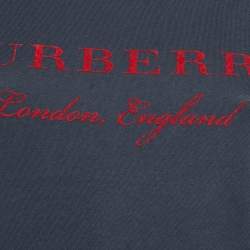 Pre Owned Burberry Blue/Red Cotton Crew Neck T-Shirt XS