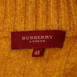 Burberry Mustard Wool Turtle Neck Long Sleeve Sweater L