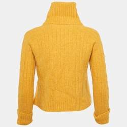 Burberry Mustard Wool Turtle Neck Long Sleeve Sweater L