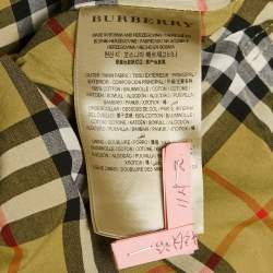 Pre Owned Burberry Green Gabardine Belted Long Coat L