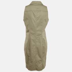 Pre Owned Burberry Green Cotton Sleeveless Mini Dress M