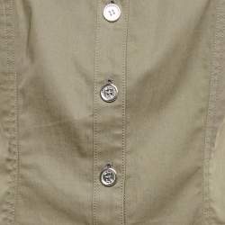 Pre Owned Burberry Green Cotton Sleeveless Mini Dress M