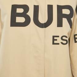 مملوكة مسبقًا Burberry Beige Gabardine Horseferry Print Coat M