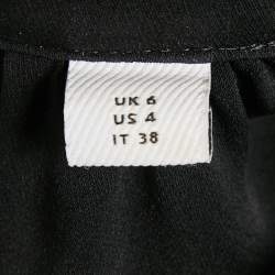 Pre Owned Burberry Black Chiffon Belted Midi Dress S