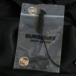 Pre Owned Burberry Black Chiffon Belted Midi Dress S