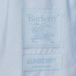 مملوكة مسبقًا Burberry Blue Cotton Belted Short Shirt Dress S
