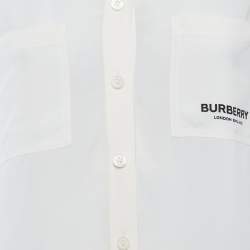Pre Owned Burberry Natural White Button Front Annette Shirt S