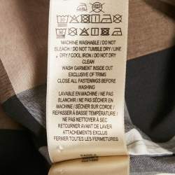 Burberry Beige Checked Cotton Half Placket Tunic M