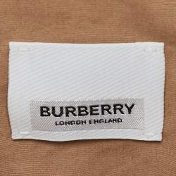 Pre Owned Burberry Brown Cotton Label Detail Button Front Belted Short Dress XS