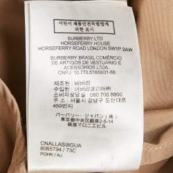 Pre Owned Burberry Brown Cotton Label Detail Button Front Belted Short Dress XS