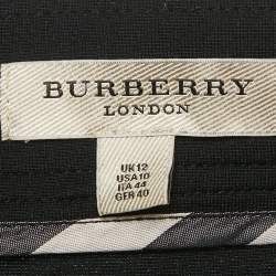 Pre Owned Burberry Black Mesh Trim Jersey Pencil Skirt M