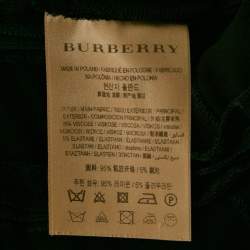 Pre Owned Burberry Black Crepe Lace Inserts Midi Dress S