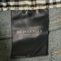 Pre Owned Burberry Navy Blue Denim Flared Jeans M Waist 29"
