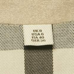 Pre Owned Burberry Beige/Gold Lurex Cotton Double Breasted Trench Coat S