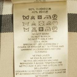 Pre Owned Burberry Beige/Gold Lurex Cotton Double Breasted Trench Coat S