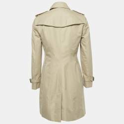 Pre Owned Burberry Beige/Gold Lurex Cotton Double Breasted Trench Coat S