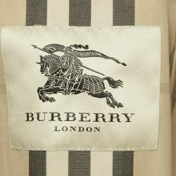 Pre Owned Burberry Beige/Gold Lurex Cotton Double Breasted Trench Coat S